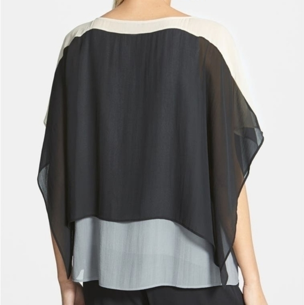 Eileen Fisher Bateau Neck Tiered Silk Top - Picture 3 of 7